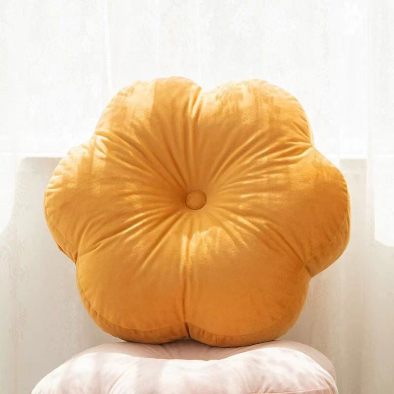 HKM-406739 Plum Blossom Velvet Petal Throw Pillow Cushion - 45x45cm
