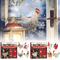 HKM-406803 Wooden Scarf Chicken Decorative Ornaments with Rope - 4 Pack для Home Holiday and Christmas Tree