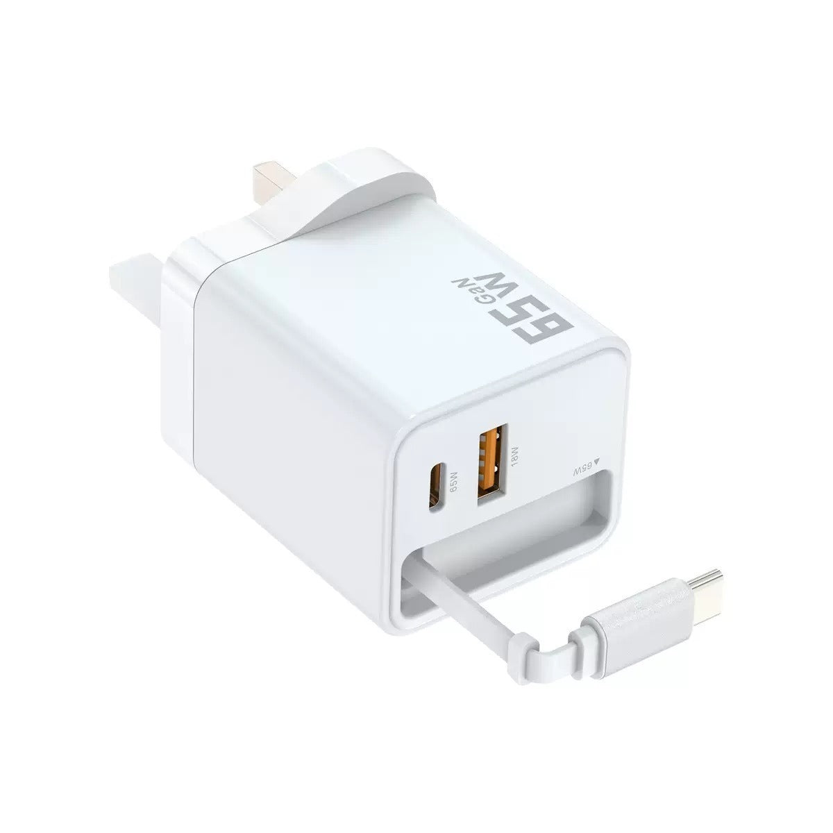 HKM-406931 Flexible PD40W Type-C Charging Plug - Available in Black and White