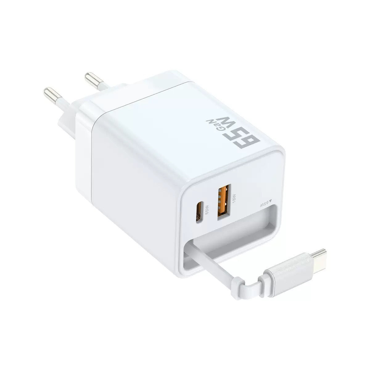HKM-406931 Flexible PD40W Type-C Charging Plug - Available in Black and White