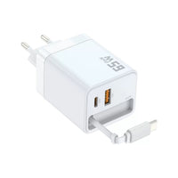 HKM-406931 Flexible PD40W Type-C Charging Plug - Available in Black and White