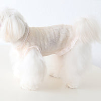HKM-406931 Lace Yarn Vest for Pets - Anti-Lint, Stylish Dog and Cat Clothing in Pink, Apricot, and White