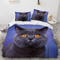HKM-406995 Cute White Cat Bedding Set for Girls - Duvet Cover, Available in Multiple Sizes