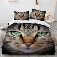 HKM-406995 Cute White Cat Bedding Set for Girls - Duvet Cover, Available in Multiple Sizes