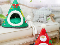 HKM-407059 Autumn And Winter Warm Cat Nest Christmas Hat Shape Sponge
