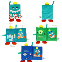 HKM-407251 Soft Cloth Baby Book with Cartoon Animals for Early Learning and Quiet Play, Educational Toy for Ages 4-12