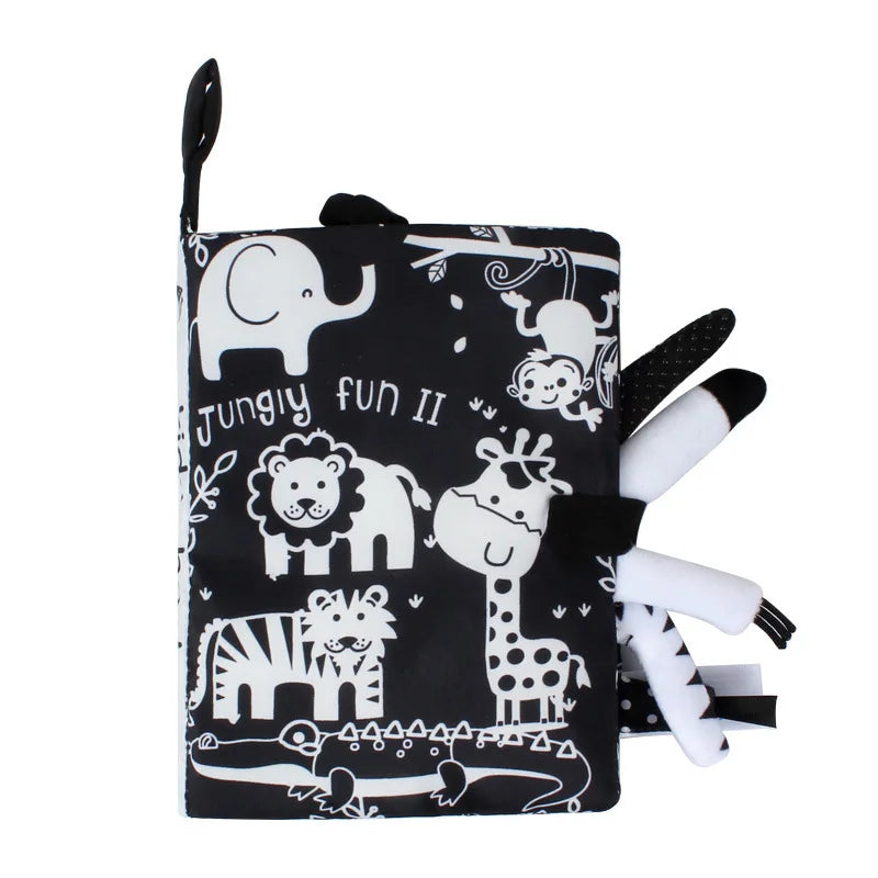 HKM-407251 Soft Cloth Baby Book with Cartoon Animals for Early Learning and Quiet Play, Educational Toy for Ages 4-12