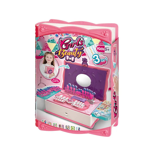 Magic Drawing and Beauty Pretend Play Set for Kids with Nail Polish and Accessories