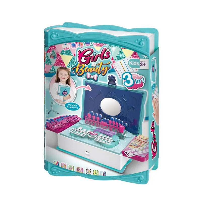 Magic Drawing and Beauty Pretend Play Set for Kids with Nail Polish and Accessories