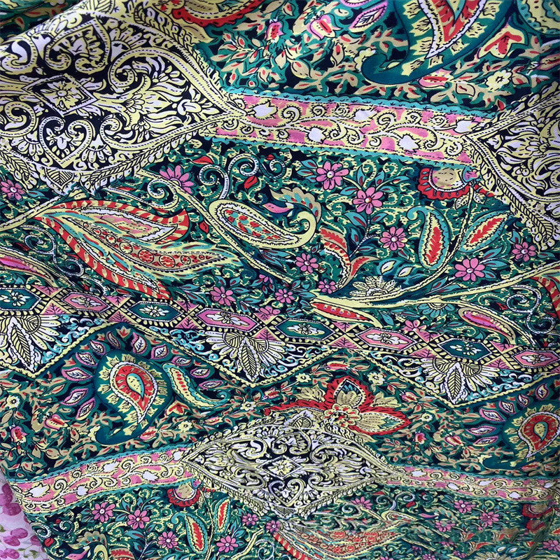 HKM-407507 Antique Style 100D Elastic Printed Women's Woven Dress Fabric - 100% Polyester