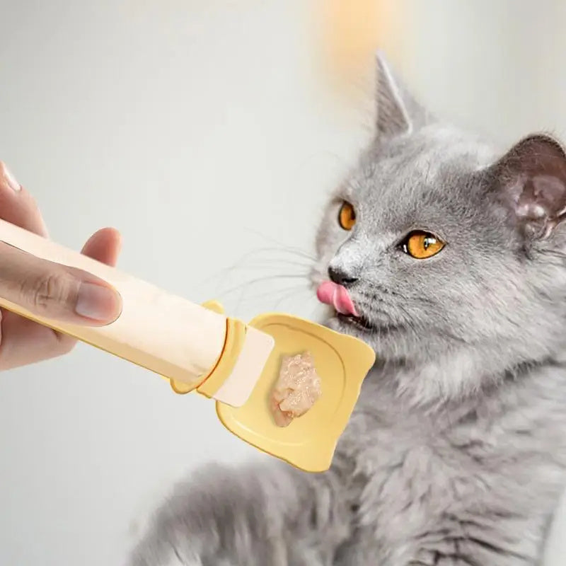 HKM-407507 Cat Treat Squeeze Spoon for Easy Feeding and Bonding with Your Cat, Perfect for All Cat Strips