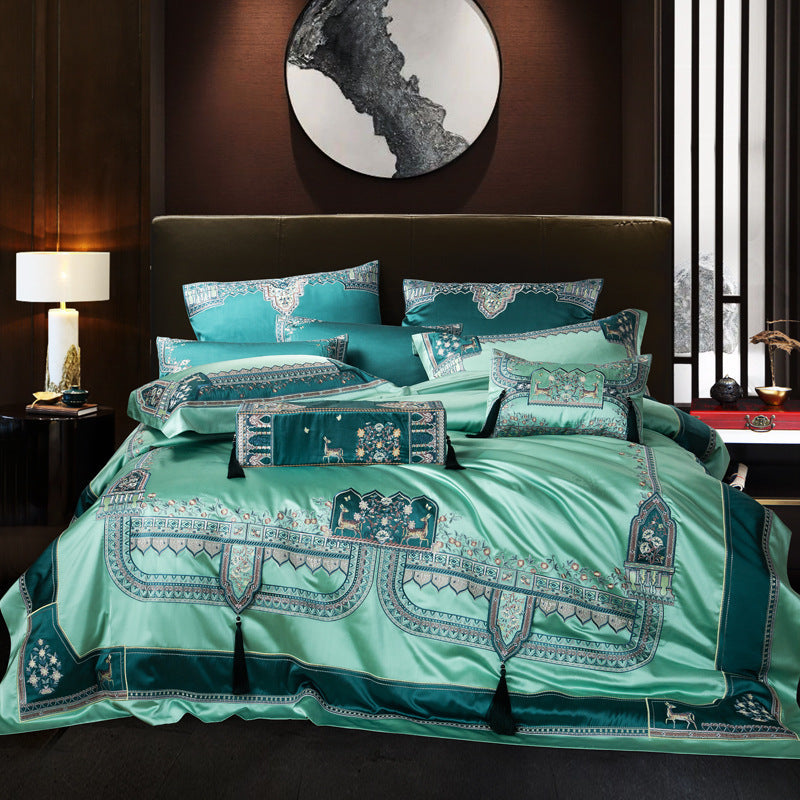 HKM-407507 Luxury Long-Staple Cotton Bedding Set - 4 or 6 Piece for 1.5m, 1.8m, and 2.0m Beds