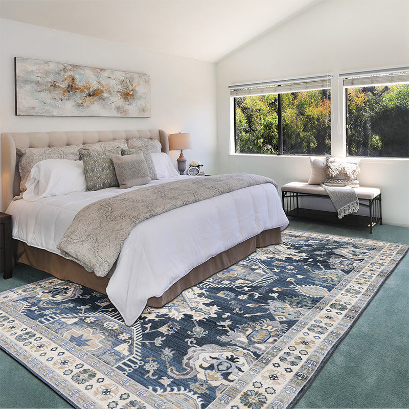 KTX-407571 Geometric Pattern Polyester Fiber Carpet for Modern Living Room and Bedroom, Multiple Sizes Available