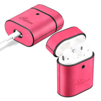 HKM-407571 Leather Earphone Cover for Apple AirPods & Huawei Freebuds - Clamshell Design, Multiple Colors