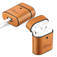 HKM-407571 Leather Earphone Cover for Apple AirPods & Huawei Freebuds - Clamshell Design, Multiple Colors