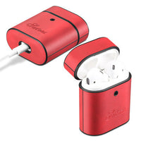 HKM-407571 Leather Earphone Cover for Apple AirPods & Huawei Freebuds - Clamshell Design, Multiple Colors