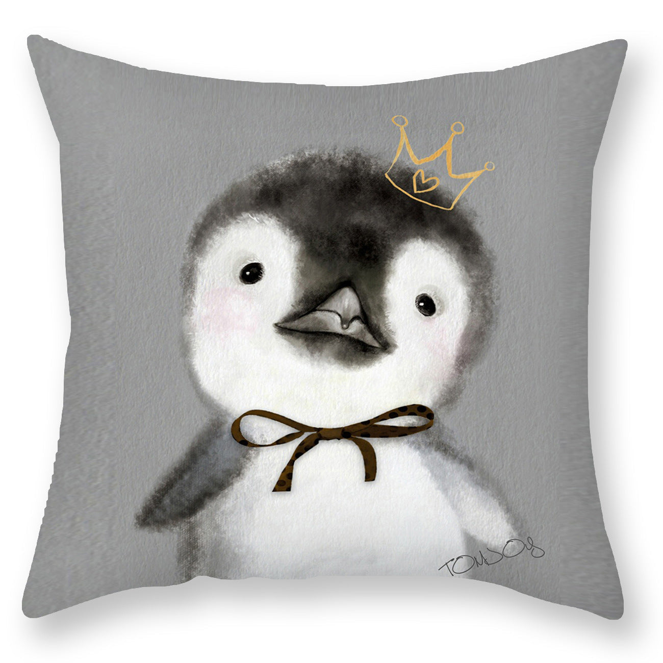 HKM-407635 Cute Penguin Modern Minimalist Cushion Cover for Living Room and Pets - 45x45cm