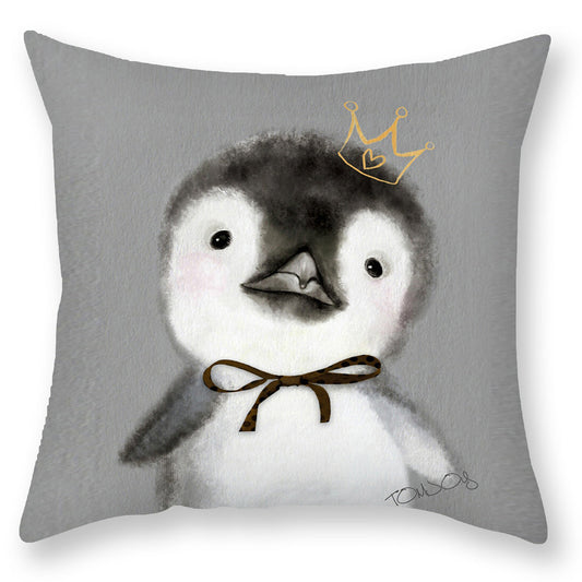 HKM-407635 Cute Penguin Modern Minimalist Cushion Cover for Living Room and Pets - 45x45cm