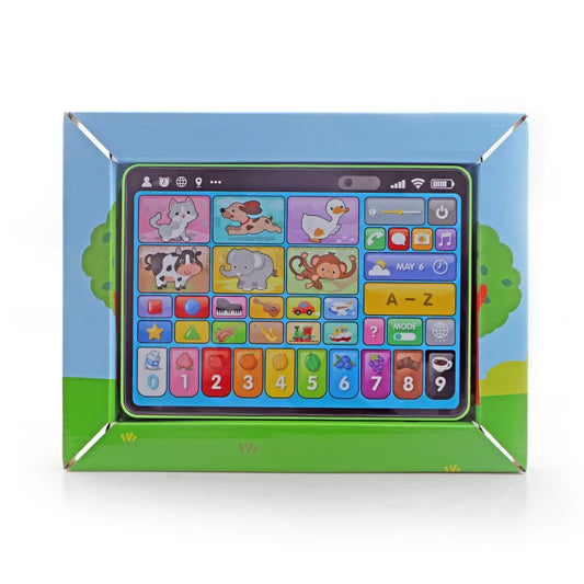 Educational Learning Tablet for Kids - Supports English, Spanish, and French - Cartoon Design, No Battery Required