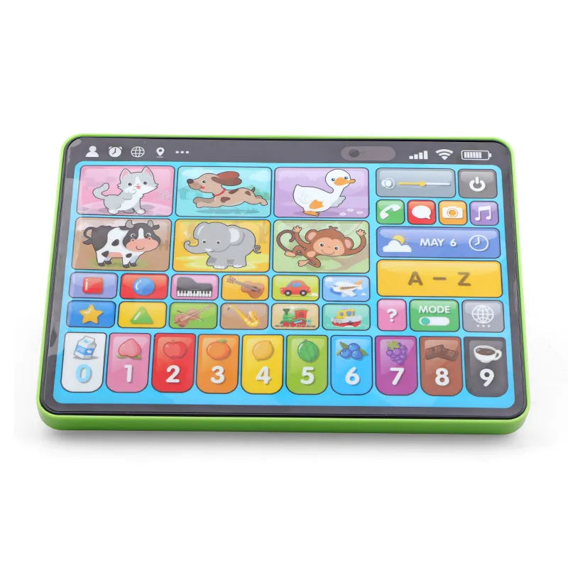 Educational Learning Tablet for Kids - Supports English, Spanish, and French - Cartoon Design, No Battery Required