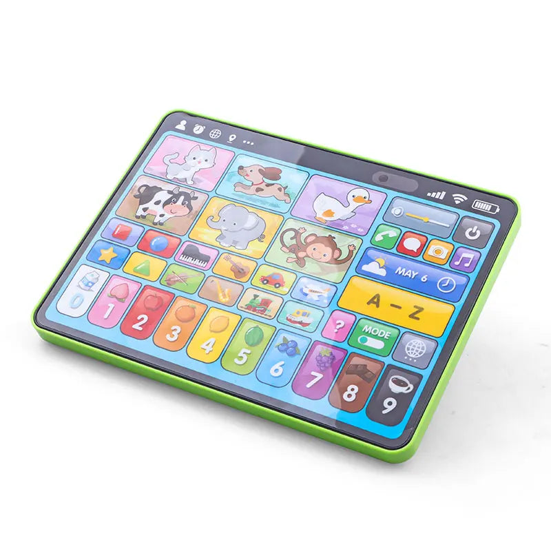 Educational Learning Tablet for Kids - Supports English, Spanish, and French - Cartoon Design, No Battery Required