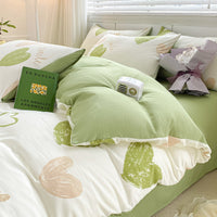 HKM-407827 Washed Cotton Quilt Cover Set - Soft and Durable Bedding in Multiple Sizes