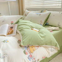 HKM-407827 Washed Cotton Quilt Cover Set - Soft and Durable Bedding in Multiple Sizes