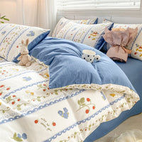 HKM-407827 Washed Cotton Quilt Cover Set - Soft and Durable Bedding in Multiple Sizes