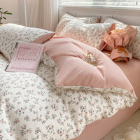 HKM-407827 Washed Cotton Quilt Cover Set - Soft and Durable Bedding in Multiple Sizes
