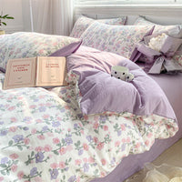 HKM-407827 Washed Cotton Quilt Cover Set - Soft and Durable Bedding in Multiple Sizes