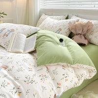 HKM-407827 Washed Cotton Quilt Cover Set - Soft and Durable Bedding in Multiple Sizes