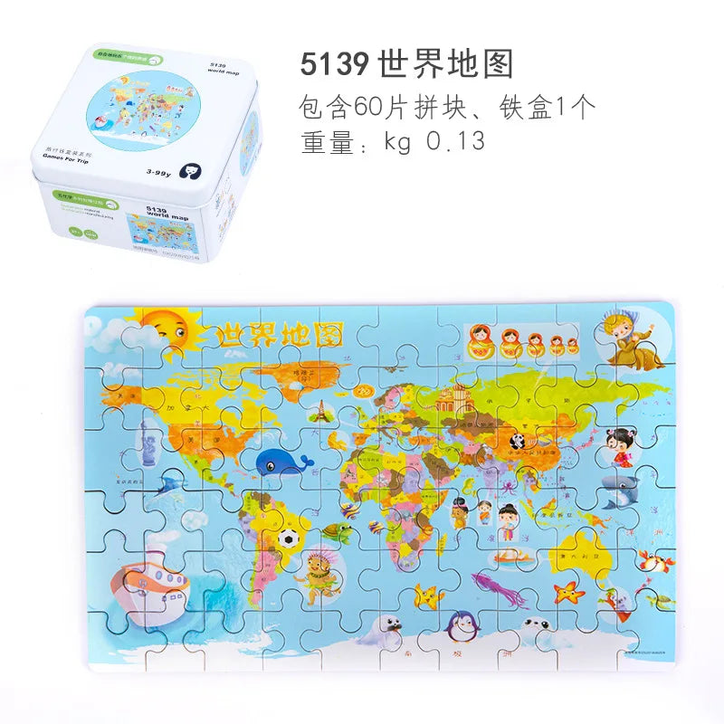 Wooden 3D Jigsaw Puzzle Building Blocks Set for Kids – Educational Toy for Hand-Eye Coordination and Cognitive Skills