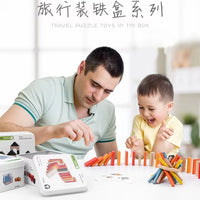 HKM-407827 Wooden 3D Jigsaw Puzzle Building Blocks Set for Kids – Educational Toy for Hand-Eye Coordination and Cognitive Skills