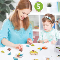 HKM-407827 Wooden 3D Jigsaw Puzzle Building Blocks Set for Kids – Educational Toy for Hand-Eye Coordination and Cognitive Skills