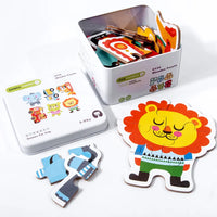 HKM-407827 Wooden 3D Jigsaw Puzzle Building Blocks Set for Kids – Educational Toy for Hand-Eye Coordination and Cognitive Skills