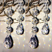 HKM-407955 Acrylic Drop Pendant Lamp Decoration - 10 Pcs Pointed Drill Water Drop Beads