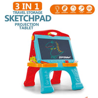 HKM-408403 3-in-1 Projector Painting Board Set for Kids - Erasable Black Board and White Board Drawing Tool