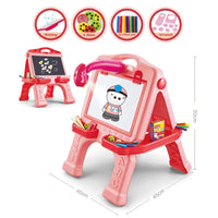 HKM-408403 3-in-1 Projector Painting Board Set for Kids - Erasable Black Board and White Board Drawing Tool