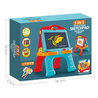 HKM-408403 3-in-1 Projector Painting Board Set for Kids - Erasable Black Board and White Board Drawing Tool