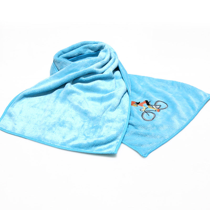 HKM-408403 Embroidered Microfiber Sports Towel - Quick-Dry, Lightweight and Highly Absorbent, 30x100 cm