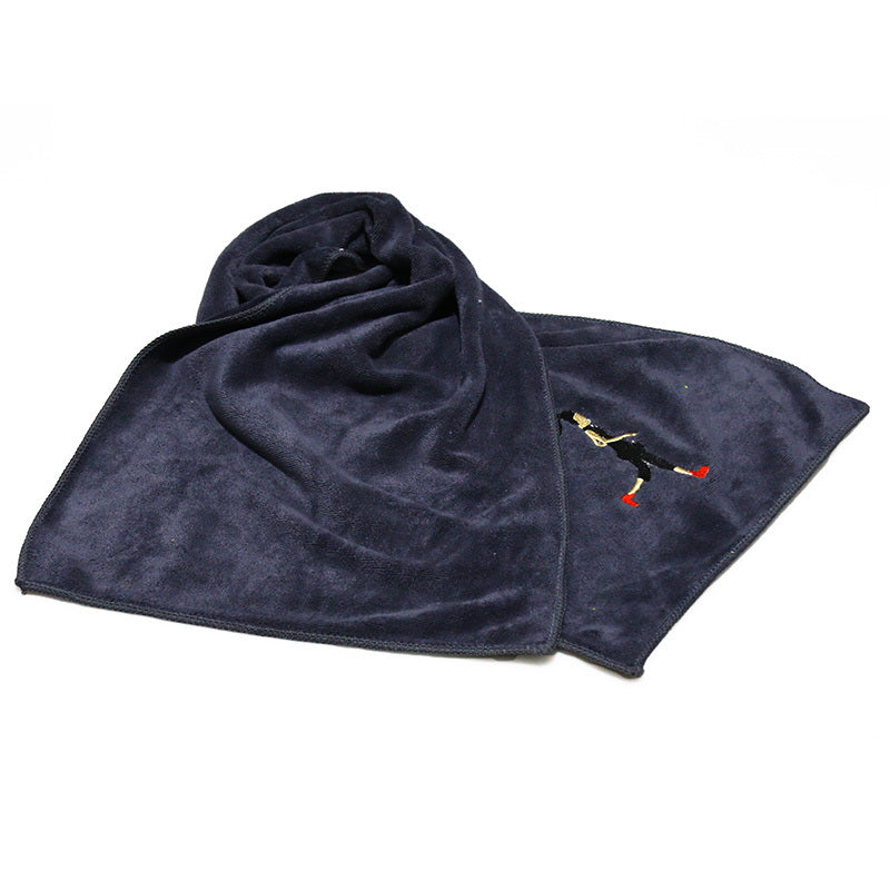 HKM-408403 Embroidered Microfiber Sports Towel - Quick-Dry, Lightweight and Highly Absorbent, 30x100 cm