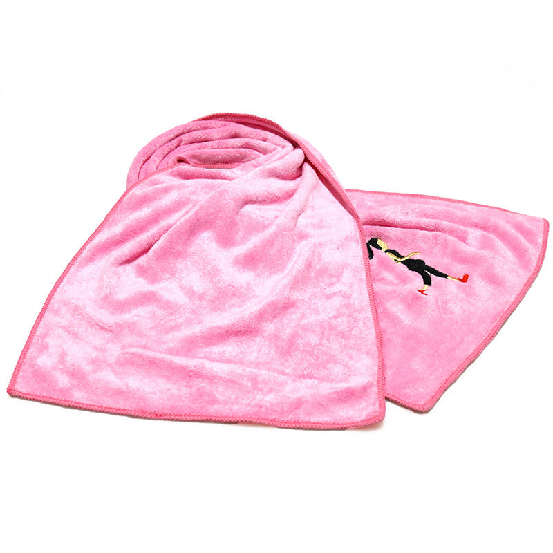 HKM-408403 Embroidered Microfiber Sports Towel - Quick-Dry, Lightweight and Highly Absorbent, 30x100 cm