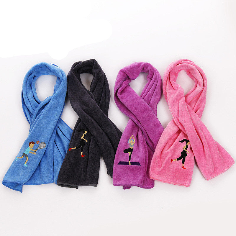 HKM-408403 Embroidered Microfiber Sports Towel - Quick-Dry, Lightweight and Highly Absorbent, 30x100 cm