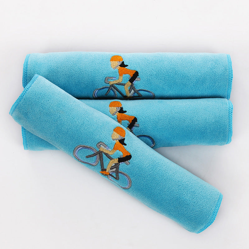 HKM-408403 Embroidered Microfiber Sports Towel - Quick-Dry, Lightweight and Highly Absorbent, 30x100 cm