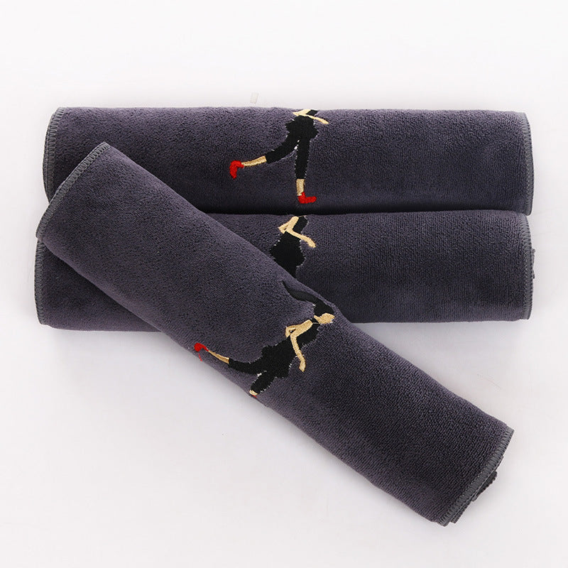 HKM-408403 Embroidered Microfiber Sports Towel - Quick-Dry, Lightweight and Highly Absorbent, 30x100 cm