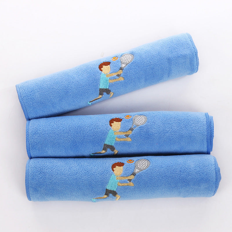 HKM-408403 Embroidered Microfiber Sports Towel - Quick-Dry, Lightweight and Highly Absorbent, 30x100 cm