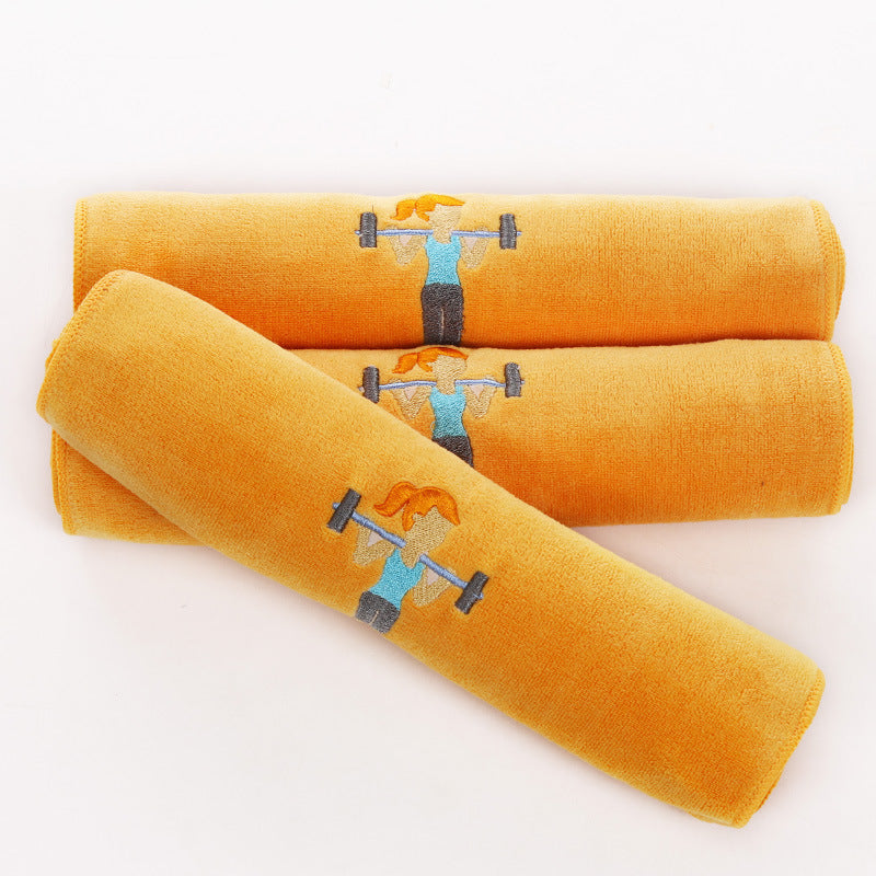 HKM-408403 Embroidered Microfiber Sports Towel - Quick-Dry, Lightweight and Highly Absorbent, 30x100 cm
