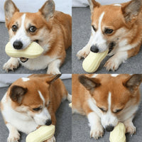 HKM-408467 Sound-Activated TPR Dog Toy for Boredom Relief - Red, Cyan, Coffee, Orange - 13x6x5.5cm