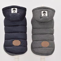 HKM-408467 Two-Legged Mustache Pet Coat for Autumn and Winter, Cotton and Lamb Wool, Gray/Blue, Sizes S-XL