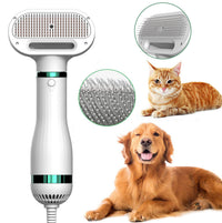 HKM-408531 Ergonomic Pet Comb Hair Dryer with Adjustable Heat and Easy Hair Removal
